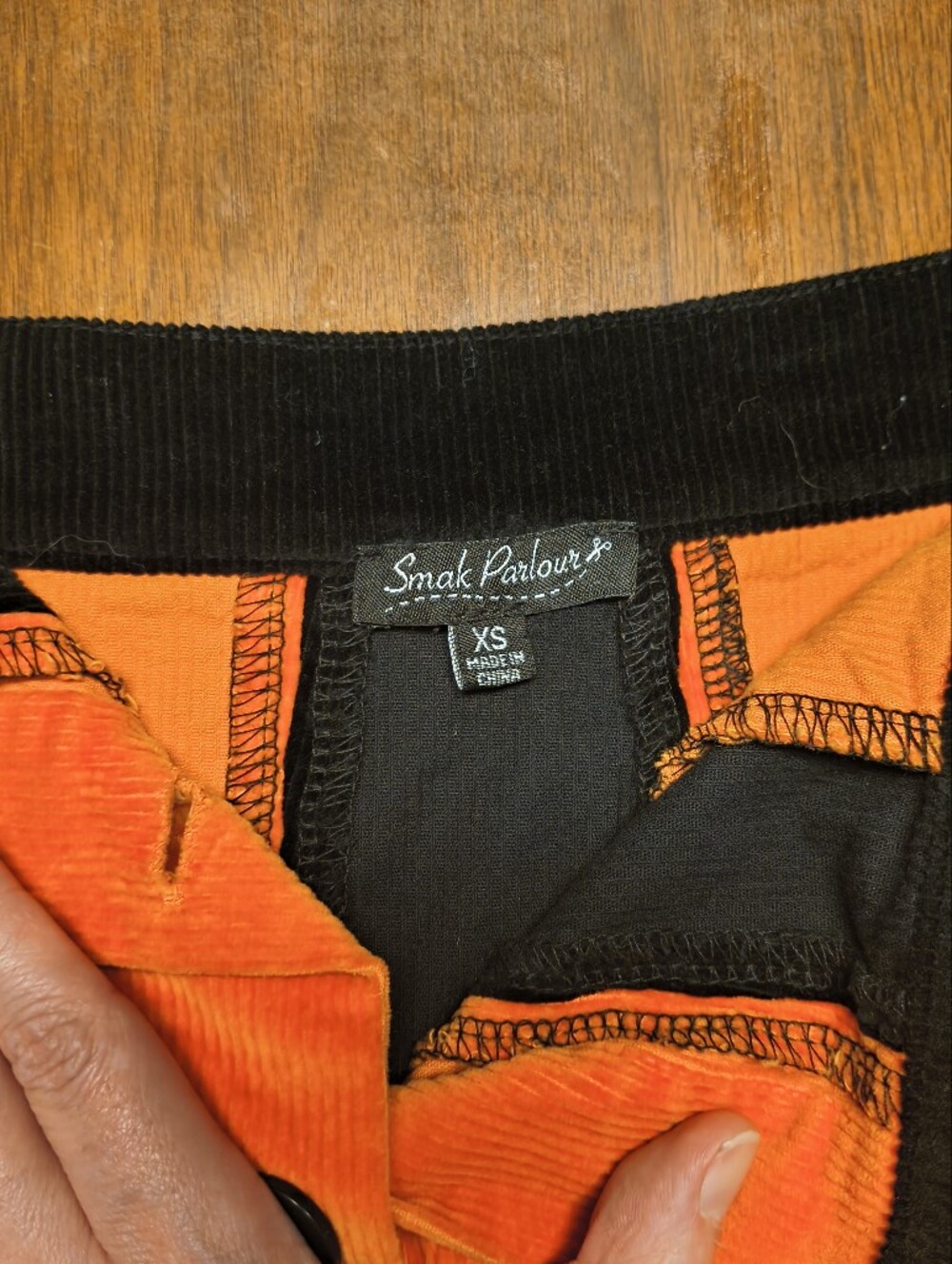Smak Parlour Pumpkin Corduroy Mini Skirt - Picture 2 of 4